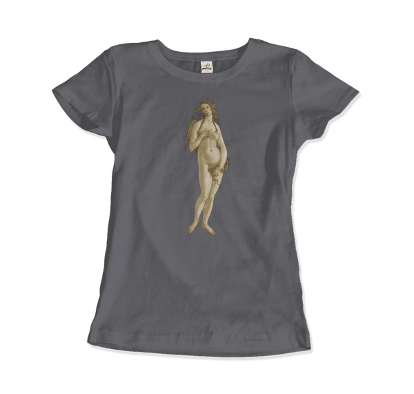 Sandro Botticelli - Venus (from The Birth of Venus) Artwork T-Shirt - Women / Charcoal / Small - T-Shirt
