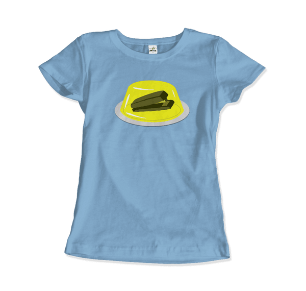Stapler in Jello Prank from The Office T-Shirt - Women / Light Blue / Small - T-Shirt