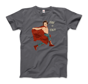 Take It Easy Nacho Libre El Luchador Mascarado T - Shirt - Men (Unisex) / Charcoal / S - T - Shirt