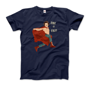 Take It Easy Nacho Libre El Luchador Mascarado T - Shirt - Men (Unisex) / Navy / S - T - Shirt