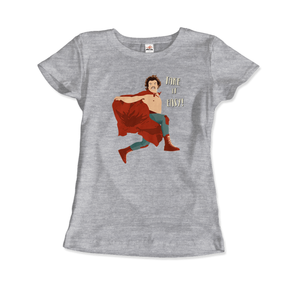 Take It Easy Nacho Libre El Luchador Mascarado T - Shirt - Women (Fitted) / Heather Grey / S - T - Shirt