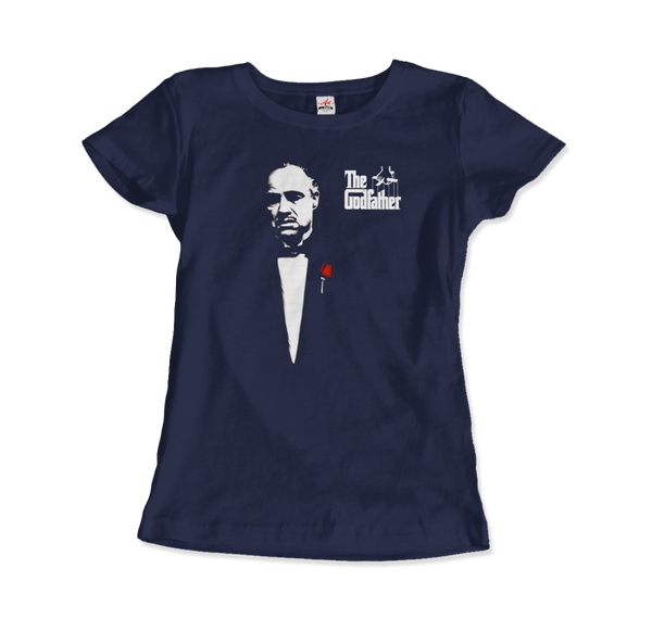 The Godfather 1972 Movie Don Corleone T-Shirt - Women / Navy / Small by Art-O-Rama