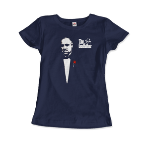 The Godfather 1972 Movie Don Corleone T-Shirt - Women / Navy / Small by Art-O-Rama
