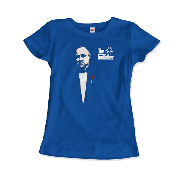 The Godfather 1972 Movie Don Corleone T-Shirt - Women / Royal Blue / Small by Art-O-Rama