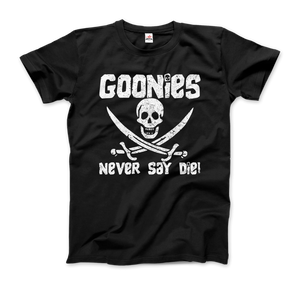 The Goonies Never Say Die Distressed Design T-Shirt - Men / Black / Small by Art-O-Rama