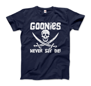 The Goonies Never Say Die Distressed Design T-Shirt - Men / Navy / Small by Art-O-Rama