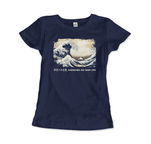 The Great Wave off Kanagawa Artwork T-Shirt - Women / Navy / Small - T-Shirt
