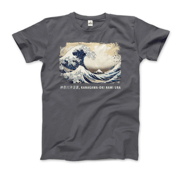 The Great Wave off Kanagawa Artwork T-Shirt - Men / Charcoal / Small - T-Shirt