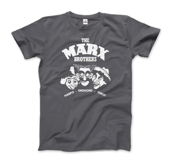 The Marx Brothers Harpo Groucho and Chico T-Shirt - Men / Charcoal / Small - T-Shirt