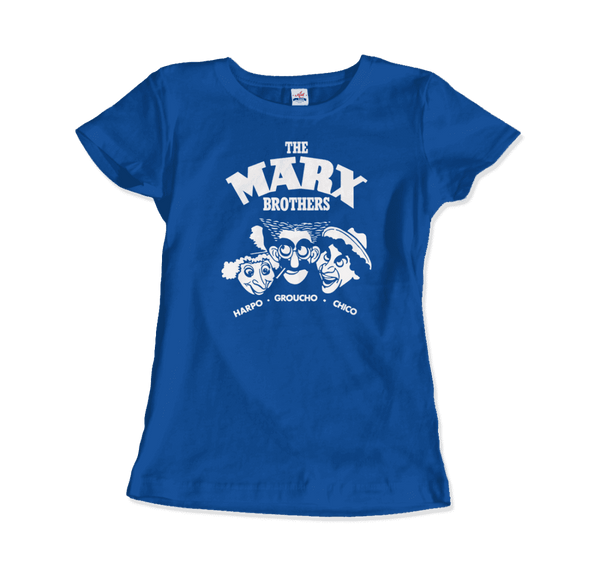The Marx Brothers Harpo Groucho and Chico T-Shirt - Women / Royal Blue / Small - T-Shirt