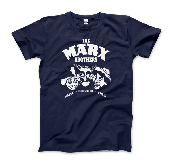 The Marx Brothers Harpo Groucho and Chico T-Shirt - Men / Navy / Small - T-Shirt