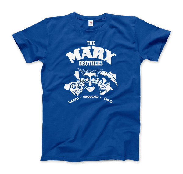 The Marx Brothers Harpo Groucho and Chico T-Shirt - Men / Royal Blue / Small - T-Shirt