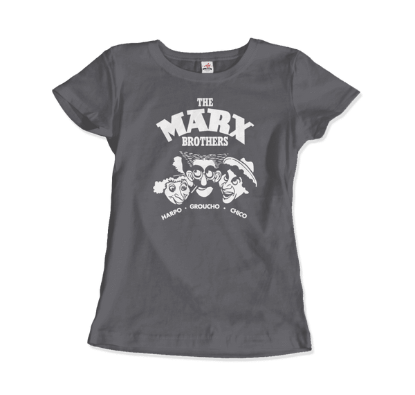 The Marx Brothers Harpo Groucho and Chico T-Shirt - Women / Charcoal / Small - T-Shirt