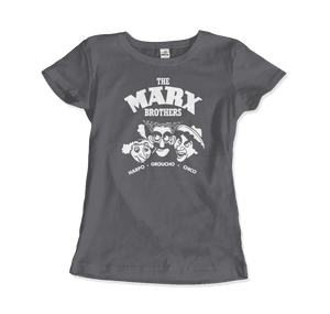 The Marx Brothers Harpo Groucho and Chico T-Shirt - Women / Charcoal / Small - T-Shirt