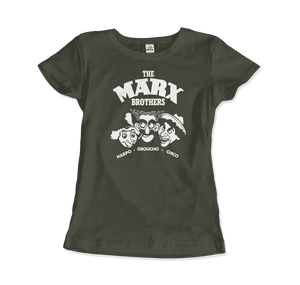 The Marx Brothers Harpo Groucho and Chico T-Shirt - Women / City Green / Small - T-Shirt