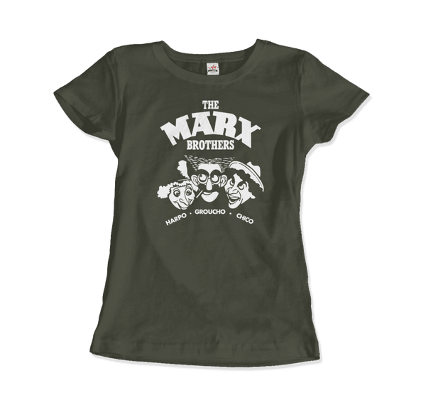 The Marx Brothers Harpo Groucho and Chico T-Shirt - Women / City Green / Small - T-Shirt