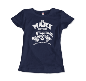 The Marx Brothers Harpo Groucho and Chico T-Shirt - Women / Navy / Small - T-Shirt
