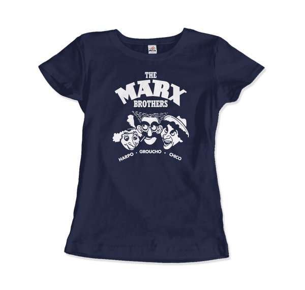 The Marx Brothers Harpo Groucho and Chico T-Shirt - Women / Navy / Small - T-Shirt