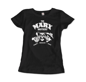 The Marx Brothers Harpo Groucho and Chico T-Shirt - Women / Black / Small - T-Shirt