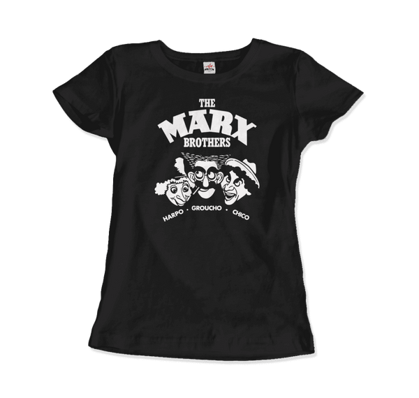 The Marx Brothers Harpo Groucho and Chico T-Shirt - Women / Black / Small - T-Shirt