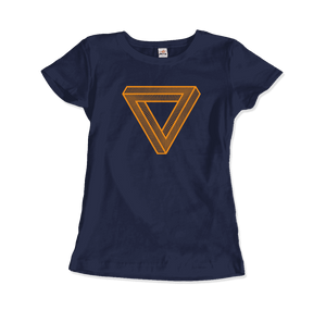 The Penrose Triangle From A Journey Through Time - DARK T-Shirt - Women / Navy / Small by Art-O-Rama