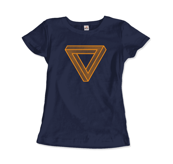 The Penrose Triangle From A Journey Through Time - DARK T-Shirt - Women / Navy / Small by Art-O-Rama