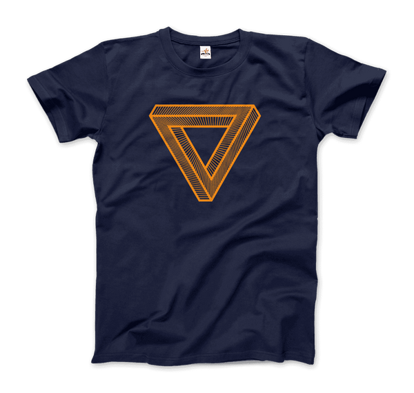 The Penrose Triangle From A Journey Through Time - DARK T-Shirt - Men / Navy / Small by Art-O-Rama