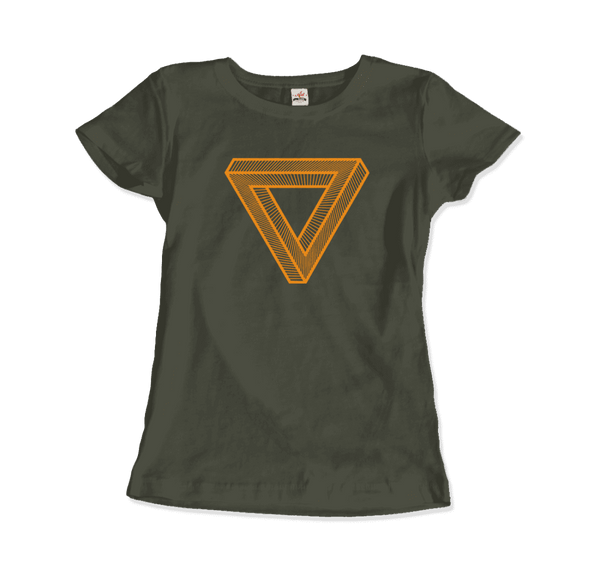 The Penrose Triangle From A Journey Through Time - DARK T-Shirt - Women / City Green / Small by Art-O-Rama