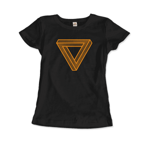 The Penrose Triangle From A Journey Through Time - DARK T-Shirt - Women / Black / Small by Art-O-Rama