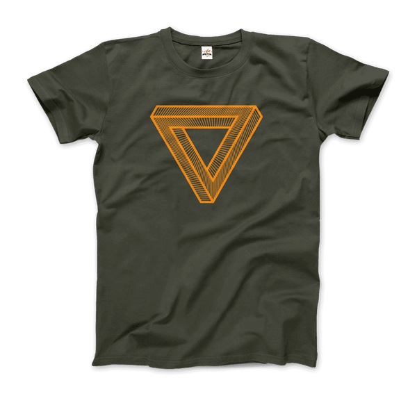 The Penrose Triangle From A Journey Through Time - DARK T-Shirt - Men / City Green / Small by Art-O-Rama