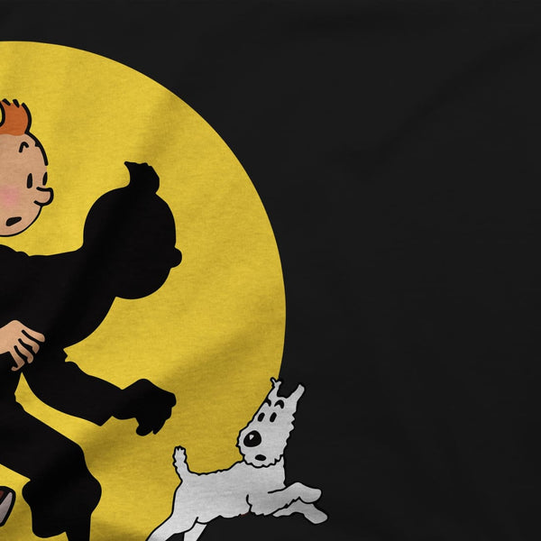 Tintin and Snowy (Milou) Getting Hit By A Spotlight T-Shirt - [variant_title] by Art-O-Rama