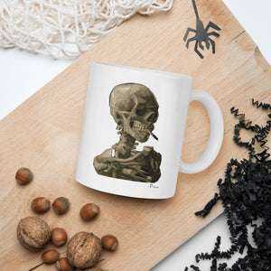 Van Gogh Skull of a Skeleton with Burning Cigarette 1886 Mug - Mug