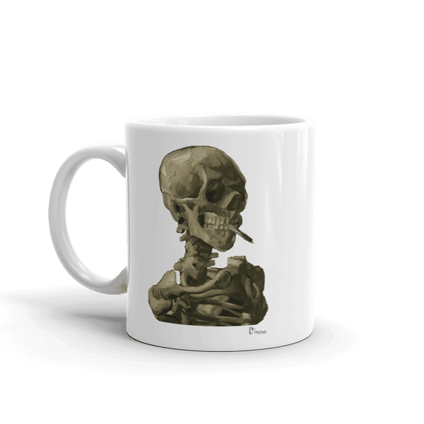 Van Gogh Skull of a Skeleton with Burning Cigarette 1886 Mug - 11oz (325mL) - Mug