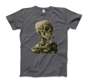 Van Gogh Skull of a Skeleton with Burning Cigarette 1886 T-Shirt - Men (Unisex) / Charcoal / S - T-Shirt