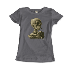 Van Gogh Skull of a Skeleton with Burning Cigarette 1886 T-Shirt - Women (Fitted) / Charcoal / S - T-Shirt