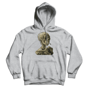 Van Gogh Skull of a Skeleton with Burning Cigarette 1886 Unisex Hoodie - Sport Grey / S - Hoodie