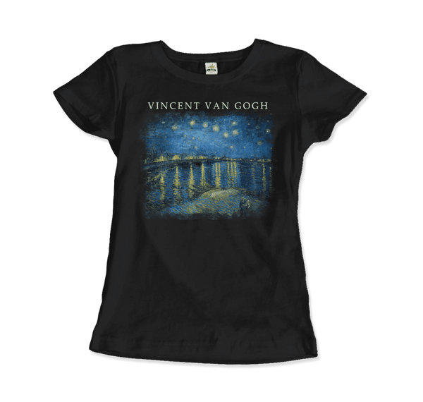 Van Gogh Starry Night Over the Rhône 1888 Artwork T-Shirt - Women / Black / Small - T-Shirt