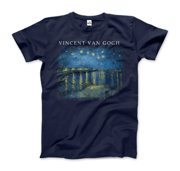 Van Gogh Starry Night Over the Rhône 1888 Artwork T-Shirt - Men / Navy / Small - T-Shirt
