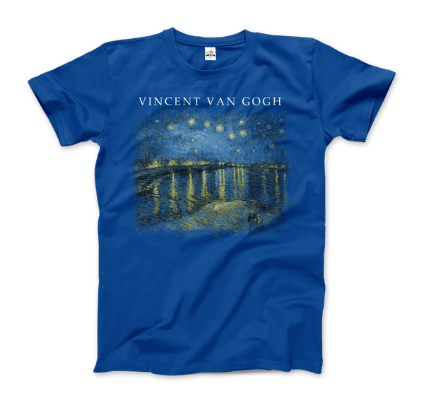 Van Gogh Starry Night Over the Rhône 1888 Artwork T-Shirt - Men / Royal Blue / Small - T-Shirt