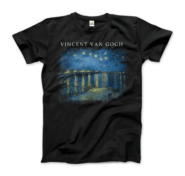 Van Gogh Starry Night Over the Rhône 1888 Artwork T-Shirt - Men / Black / Small - T-Shirt