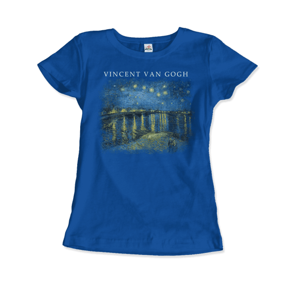 Van Gogh Starry Night Over the Rhône 1888 Artwork T-Shirt - Women / Royal Blue / Small - T-Shirt