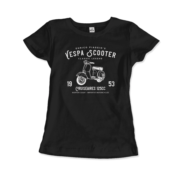 Vintage Piaggio Scooter 1953 125cc T-Shirt - Women / Black / Small - T-Shirt