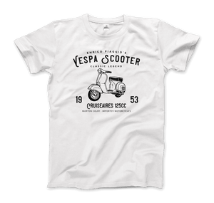 Vintage Piaggio Scooter 1953 125cc T-Shirt - Men / White / Small - T-Shirt