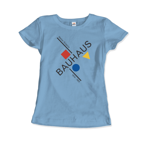 Walter Gropius Bauhaus Artwork T-Shirt - Women / Light Blue / Small by Art-O-Rama