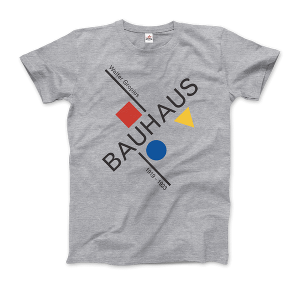 Walter Gropius Bauhaus Artwork T-Shirt - Men / Heather Grey / Small by Art-O-Rama