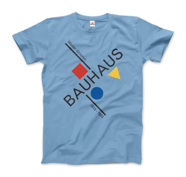 Walter Gropius Bauhaus Artwork T-Shirt - Men / Light Blue / Small by Art-O-Rama