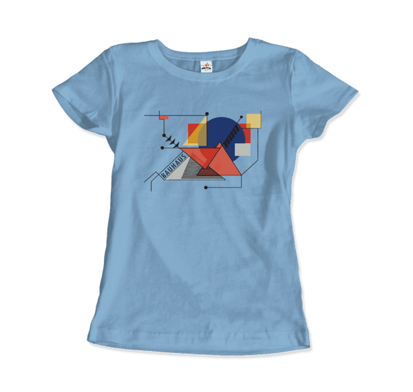 Walter Gropius Bauhaus Geometry Artwork T-Shirt - Women / Light Blue / Small - T-Shirt