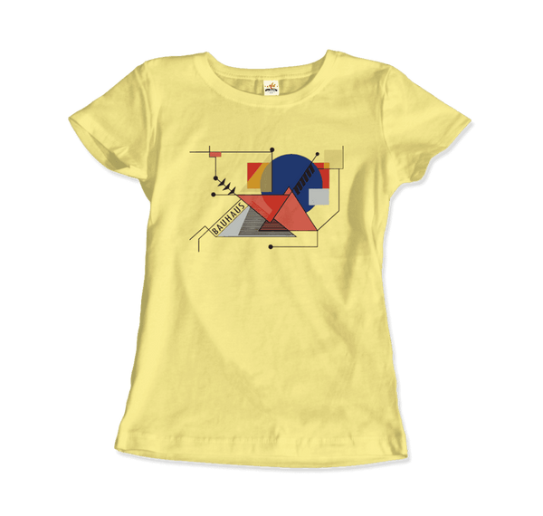 Walter Gropius Bauhaus Geometry Artwork T-Shirt - Women / Spring Yellow / Small - T-Shirt
