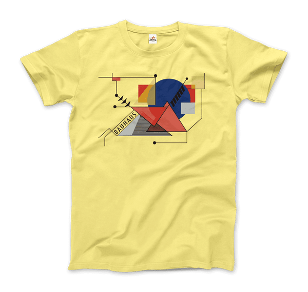 Walter Gropius Bauhaus Geometry Artwork T-Shirt - Men / Spring Yellow / Small - T-Shirt