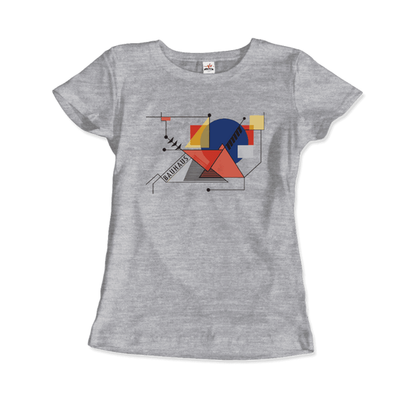 Walter Gropius Bauhaus Geometry Artwork T-Shirt - Women / Heather Grey / Small - T-Shirt